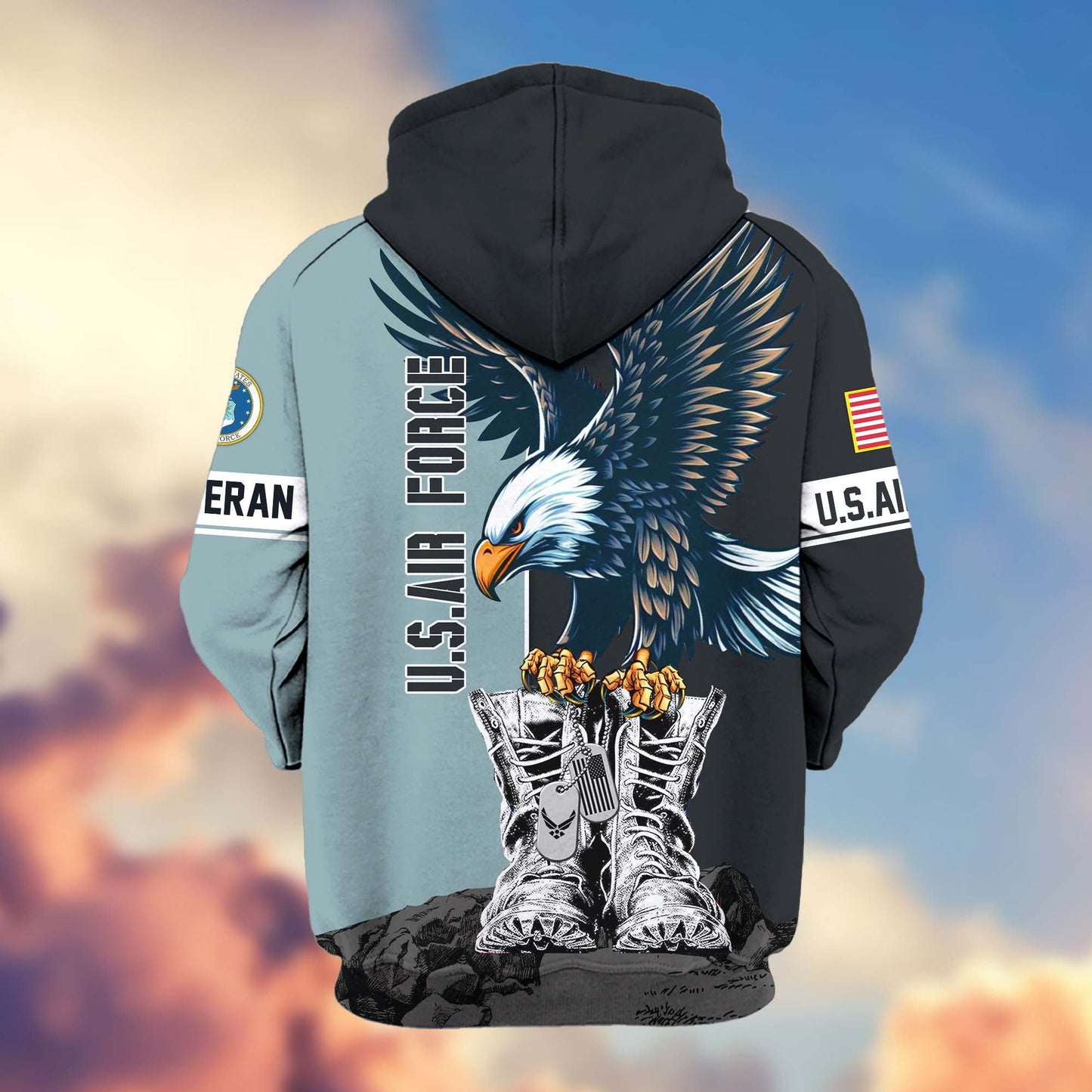 Premium US Veterans Zip Hoodie HF110111, Gifts For US Veterans, Gifts For Dad, Gifts On Armed Force Day, Independence Day, Veterans Day., easychoo.com