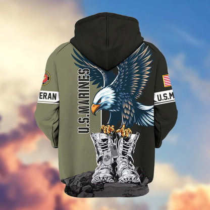 Premium US Veterans Zip Hoodie HF110111, Gifts For US Veterans, Gifts For Dad, Gifts On Armed Force Day, Independence Day, Veterans Day., easychoo.com