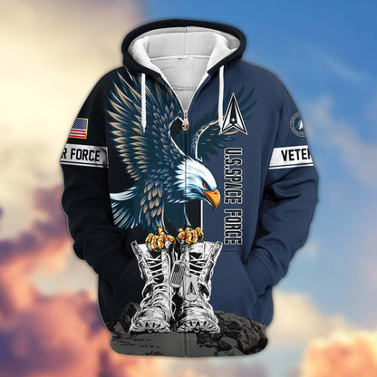 Premium US Veterans Zip Hoodie HF110111, Gifts For US Veterans, Gifts For Dad, Gifts On Armed Force Day, Independence Day, Veterans Day., easychoo.com