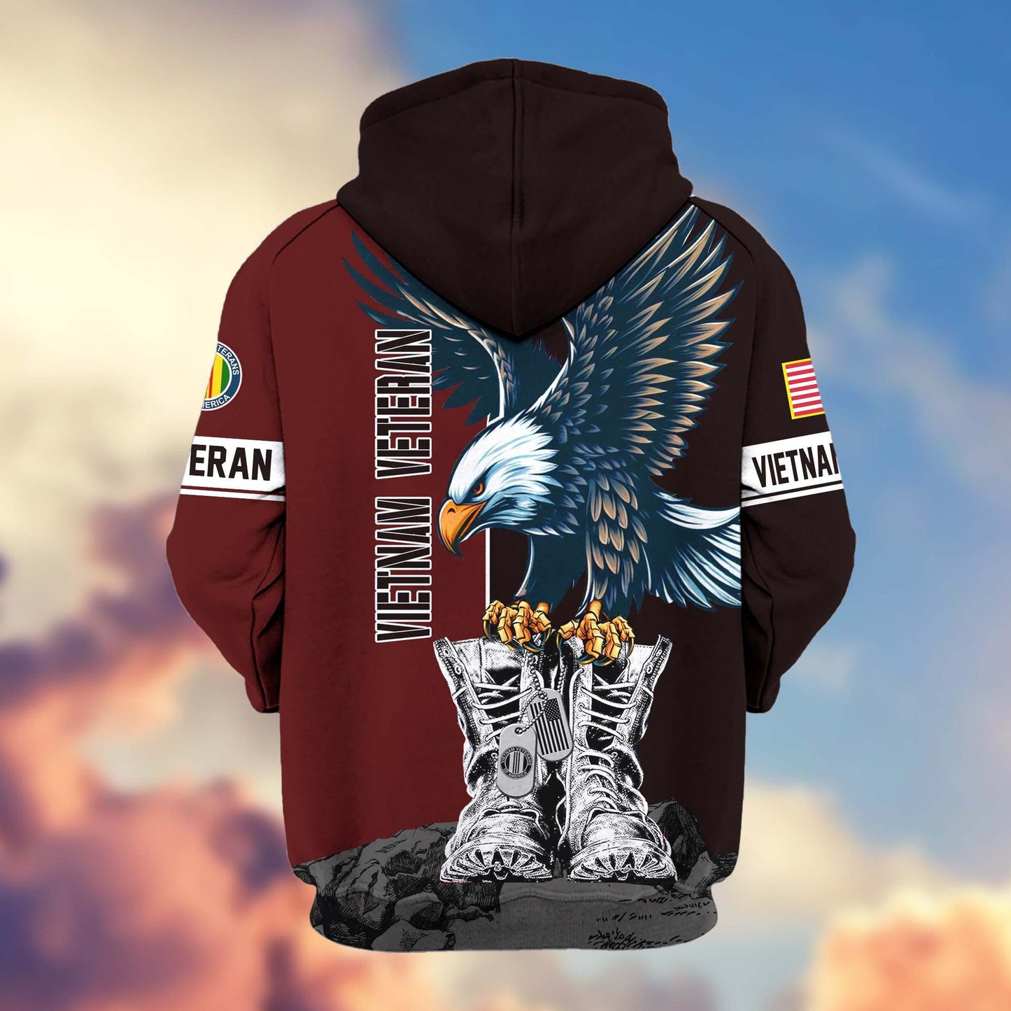 Premium US Veterans Zip Hoodie HF110111, Gifts For US Veterans, Gifts For Dad, Gifts On Armed Force Day, Independence Day, Veterans Day., easychoo.com
