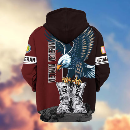 Premium US Veterans Zip Hoodie HF110111, Gifts For US Veterans, Gifts For Dad, Gifts On Armed Force Day, Independence Day, Veterans Day., easychoo.com
