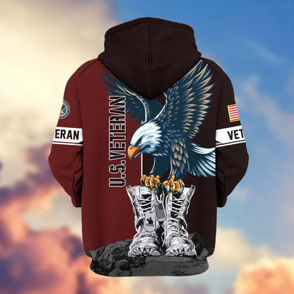Premium US Veterans Zip Hoodie HF110111, Gifts For US Veterans, Gifts For Dad, Gifts On Armed Force Day, Independence Day, Veterans Day., easychoo.com