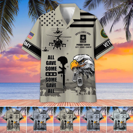 Premium US Veterans Hawaiian Shirt da280501, Gifts For US Veterans, Gifts On Father's Day, Armed Forces Day, Veterans Day.