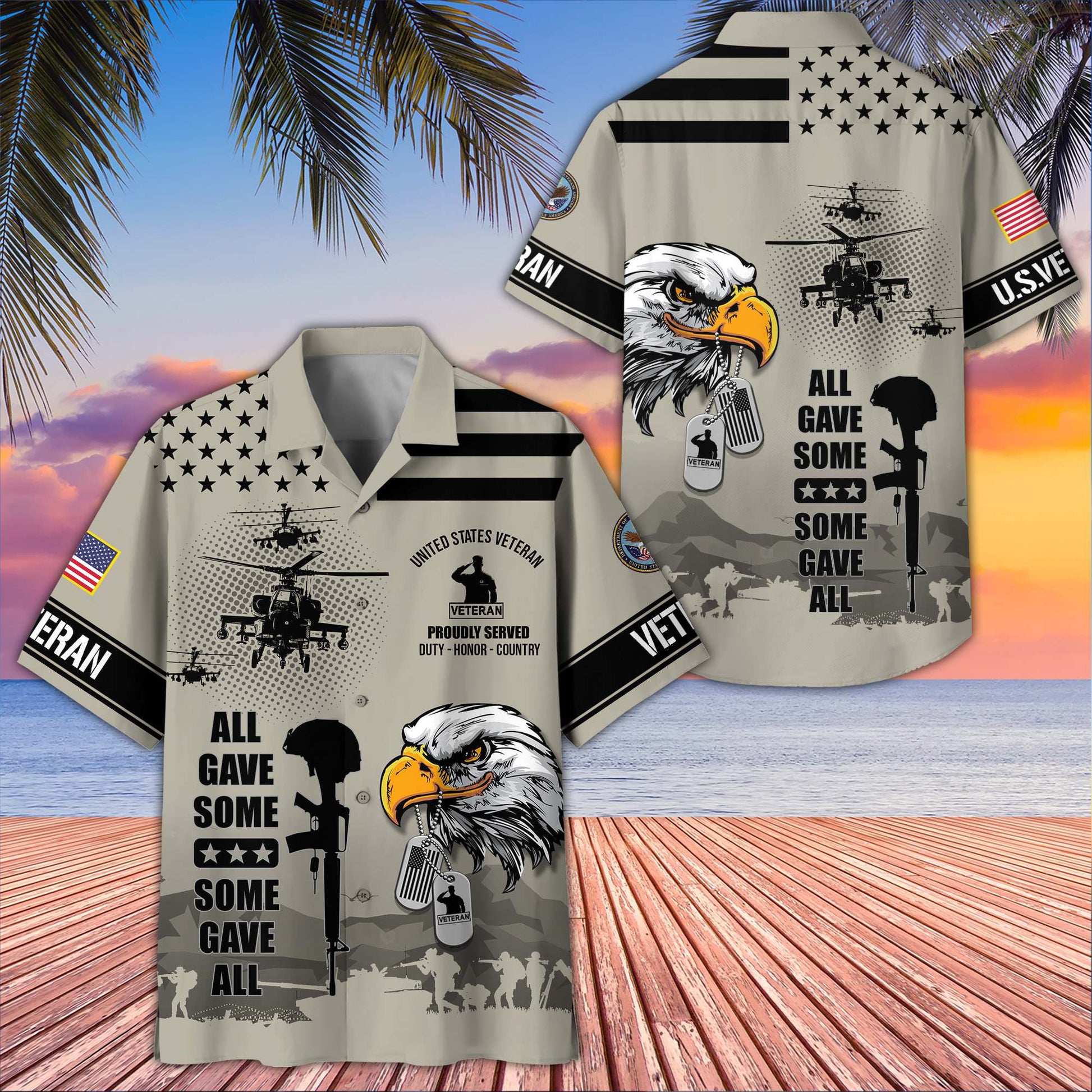 Premium US Veterans Hawaiian Shirt da280501, Gifts For US Veterans, Gifts On Father's Day, Armed Forces Day, Veterans Day.