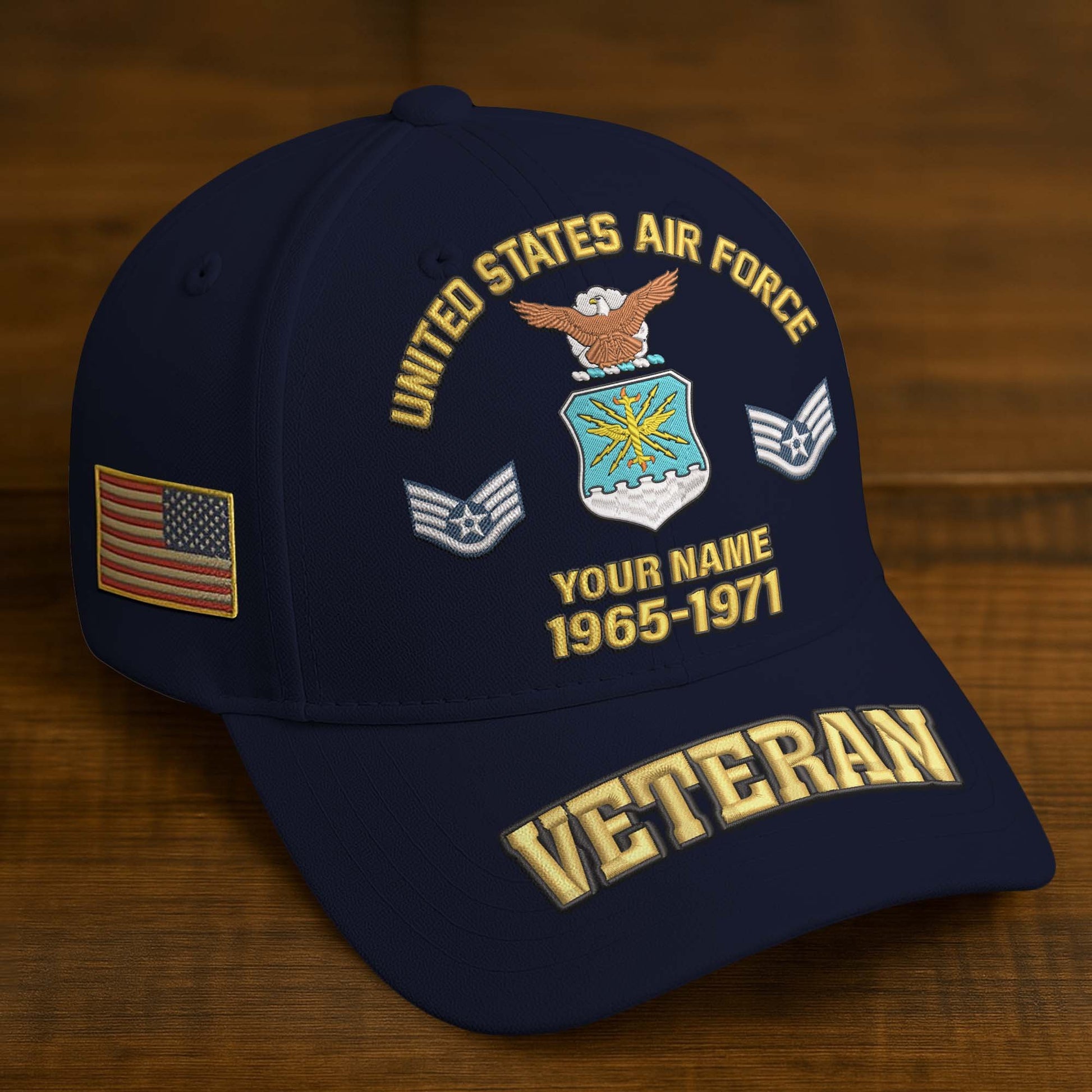 Premium Custom Name, Rank, Year, US Veterans Embroidered Hats da300601, Gift For US Veterans, Gifts On Father's Day, Armed Forces Day, Veterans Day.