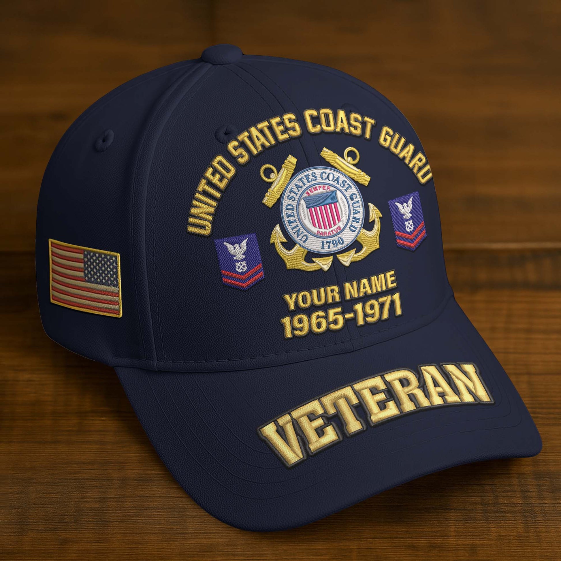 Premium Custom Name, Rank, Year, US Veterans Embroidered Hats da300601, Gift For US Veterans, Gifts On Father's Day, Armed Forces Day, Veterans Day.