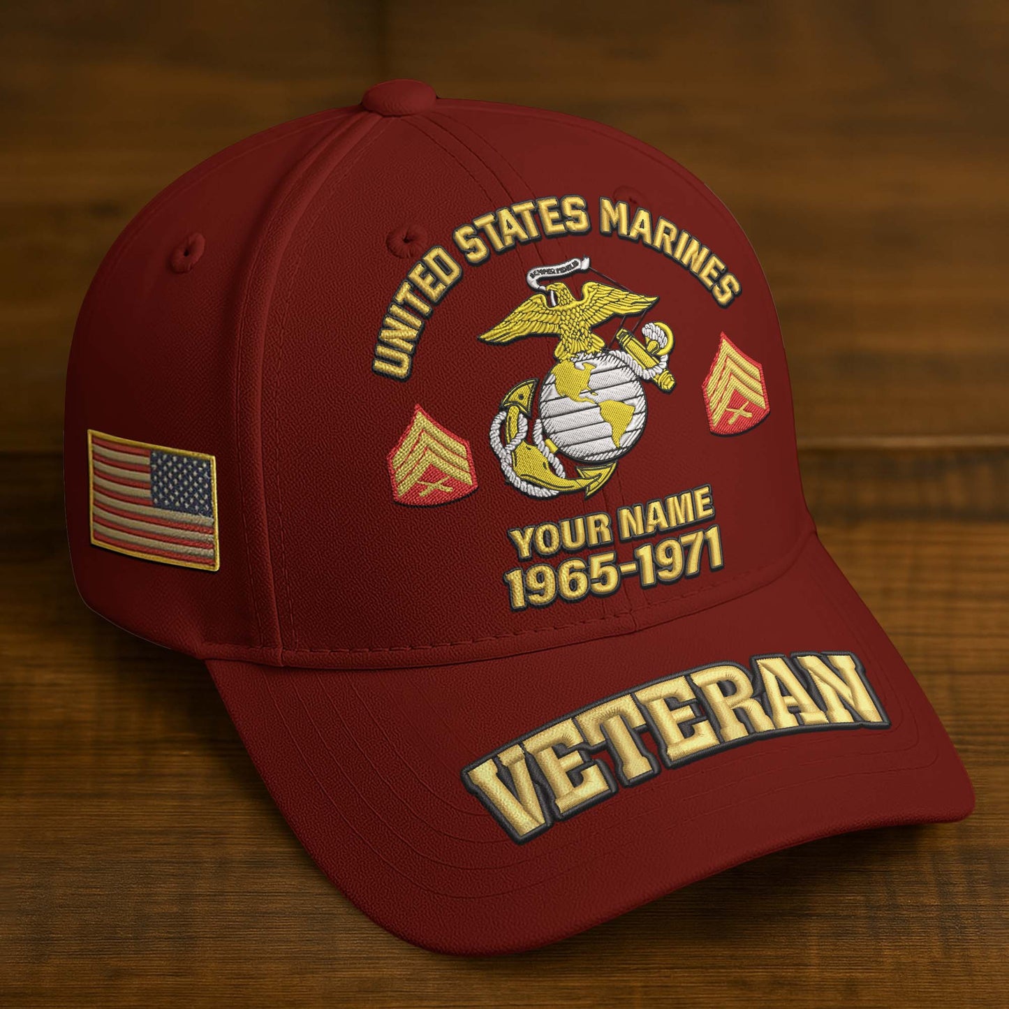 Premium Custom Name, Rank, Year, US Veterans Embroidered Hats da300601, Gift For US Veterans, Gifts On Father's Day, Armed Forces Day, Veterans Day.
