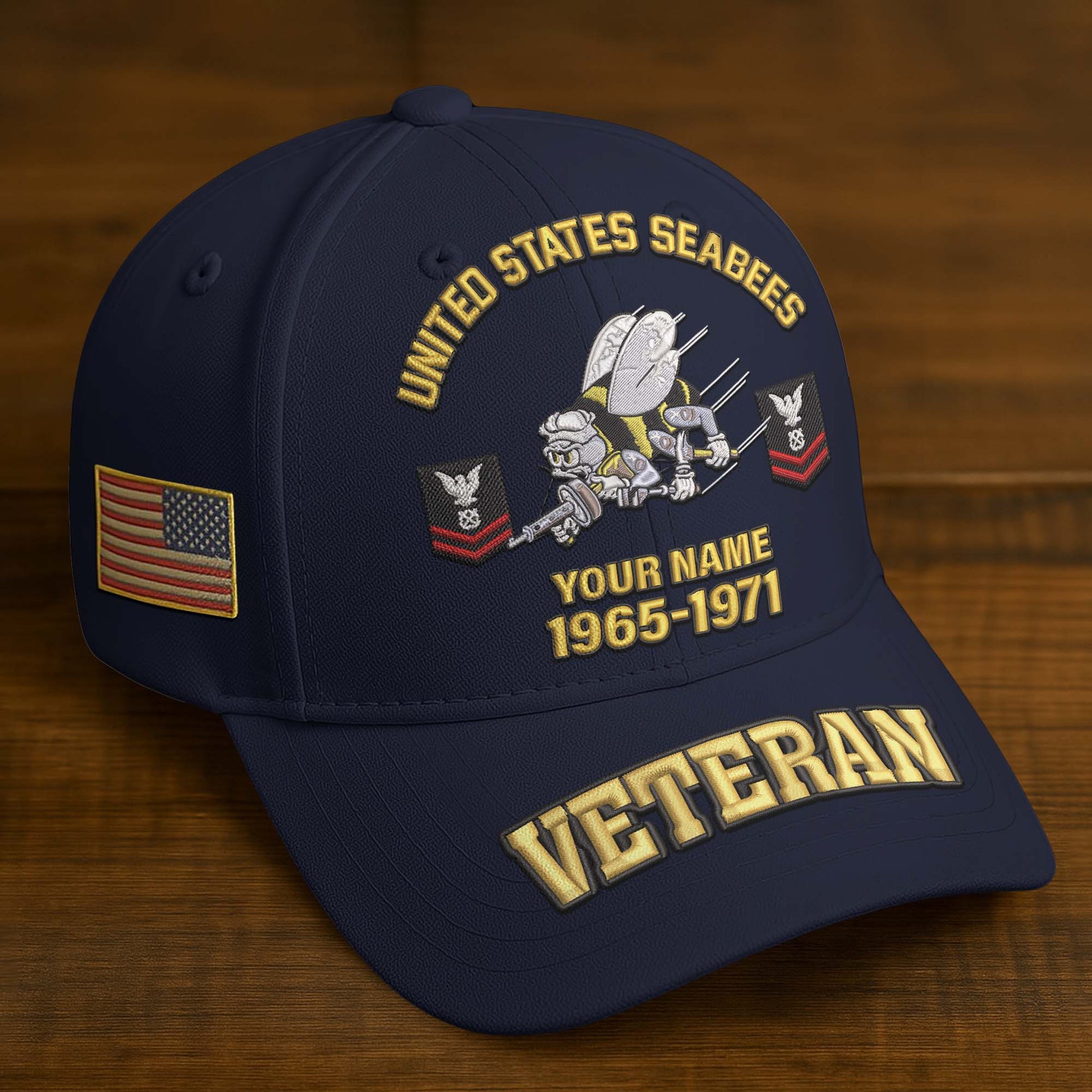Premium Custom Name, Rank, Year, US Veterans Embroidered Hats da300601, Gift For US Veterans, Gifts On Father's Day, Armed Forces Day, Veterans Day.