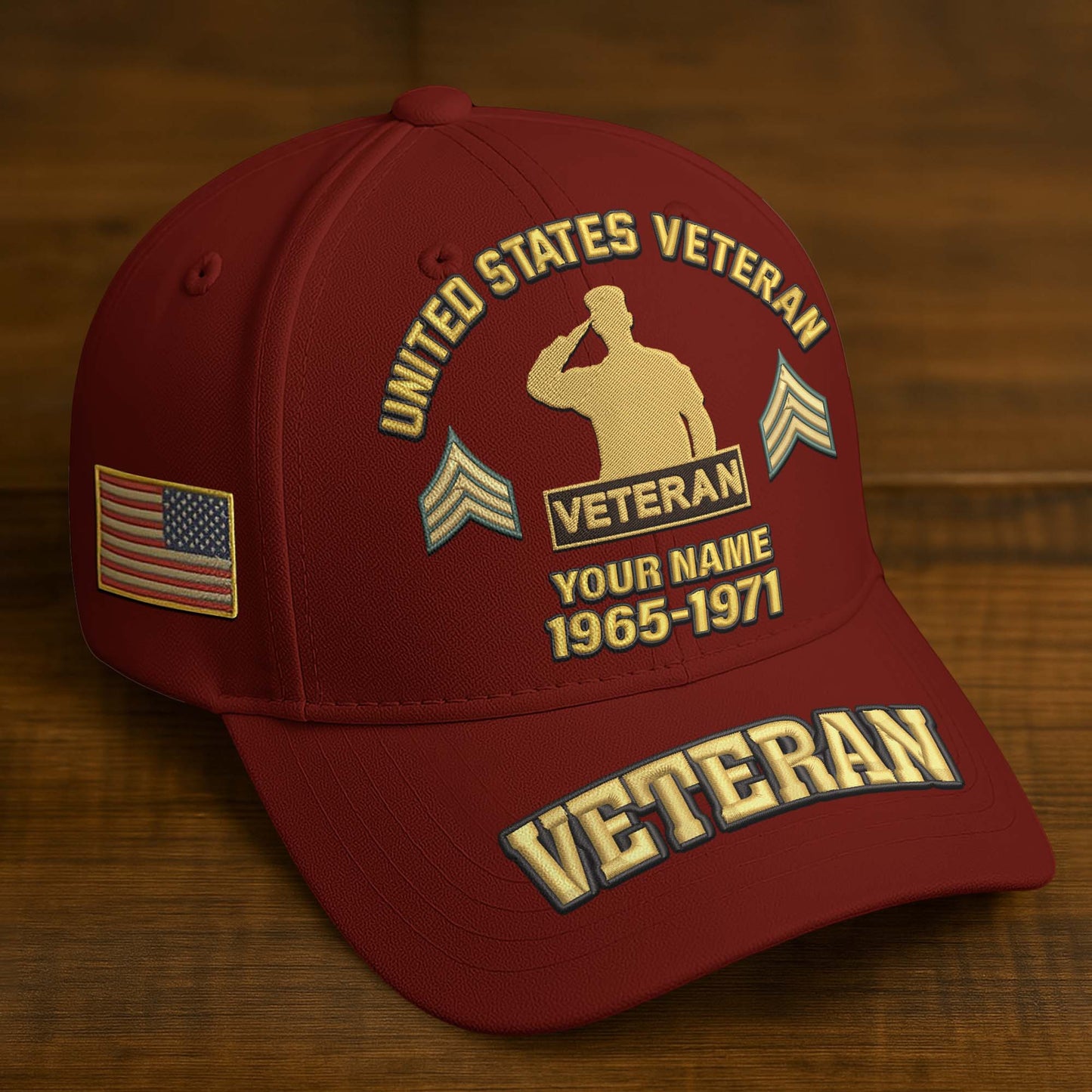 Premium Custom Name, Rank, Year, US Veterans Embroidered Hats da300601, Gift For US Veterans, Gifts On Father's Day, Armed Forces Day, Veterans Day.