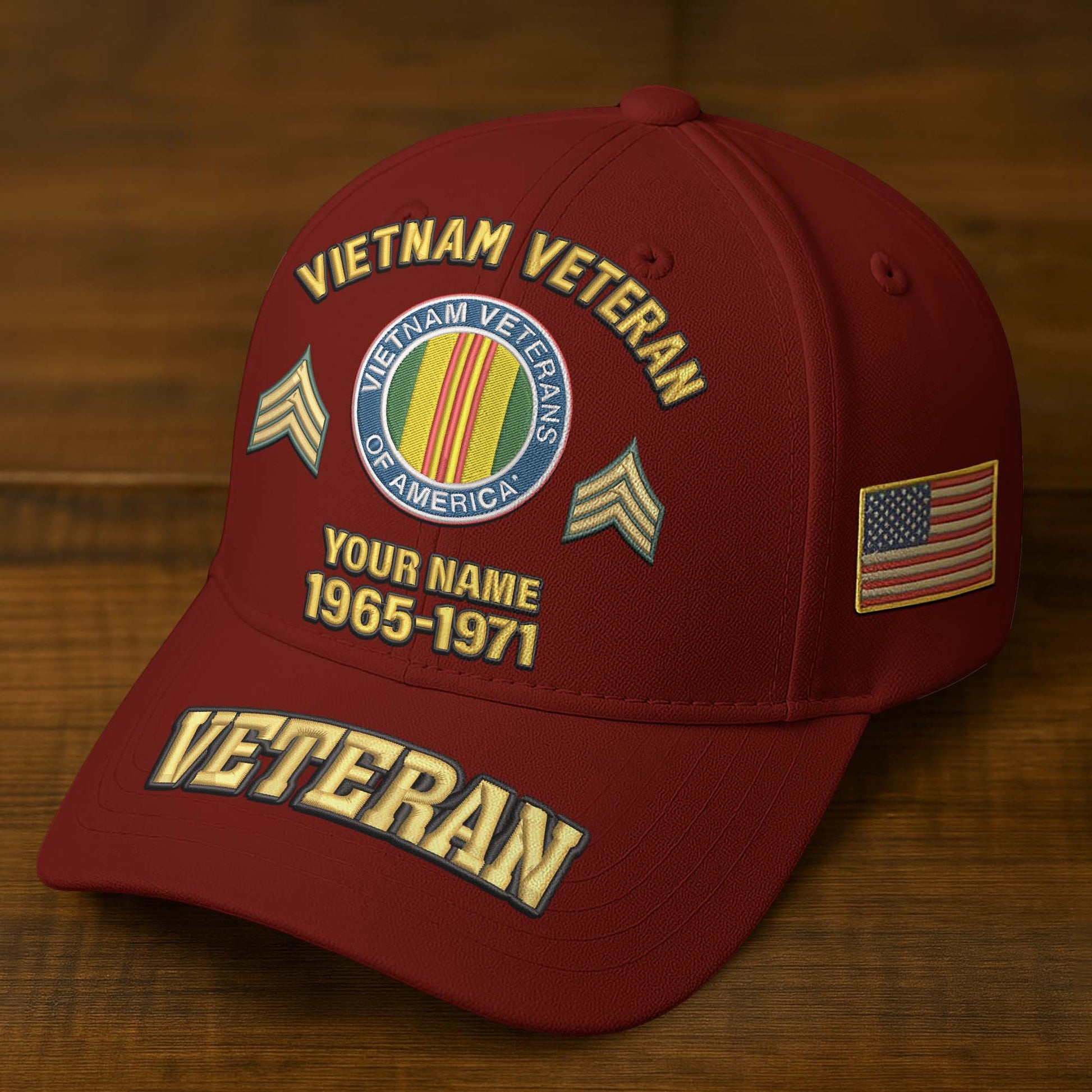 Premium Custom Name, Rank, Year, US Veterans Embroidered Hats da300601, Gift For US Veterans, Gifts On Father's Day, Armed Forces Day, Veterans Day.