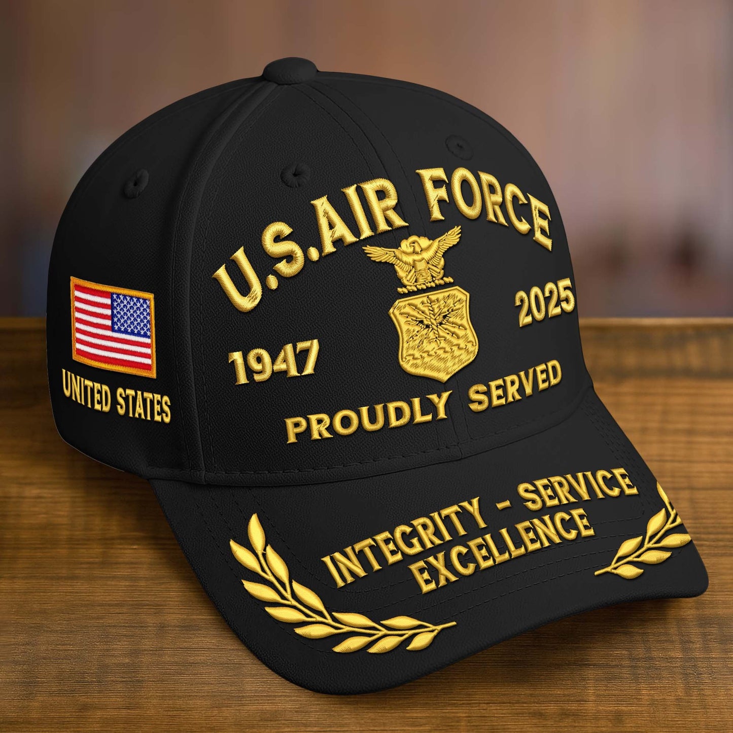 Premium Custom Name, Rank, Embroidered US Veterans Hats dab090704, 250th Anniversary, Gift For US Veterans, Gifts On Veterans Day.