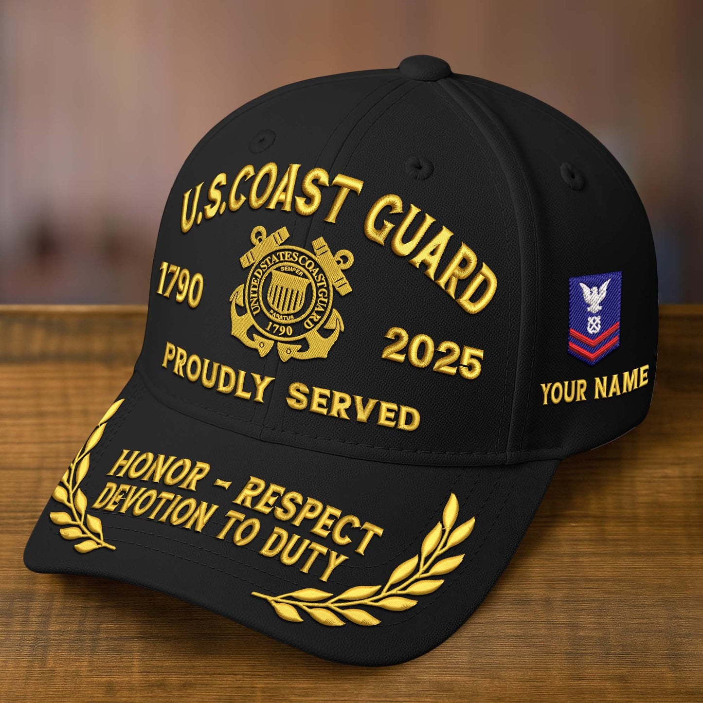 Premium Custom Name, Rank, Embroidered US Veterans Hats dab090704, 250th Anniversary, Gift For US Veterans, Gifts On Veterans Day.