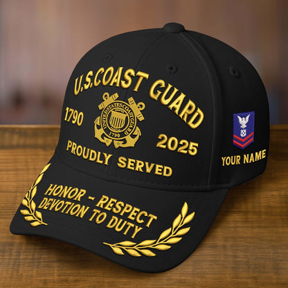 Premium Custom Name, Rank, Embroidered US Veterans Hats dab090704, 250th Anniversary, Gift For US Veterans, Gifts On Veterans Day.