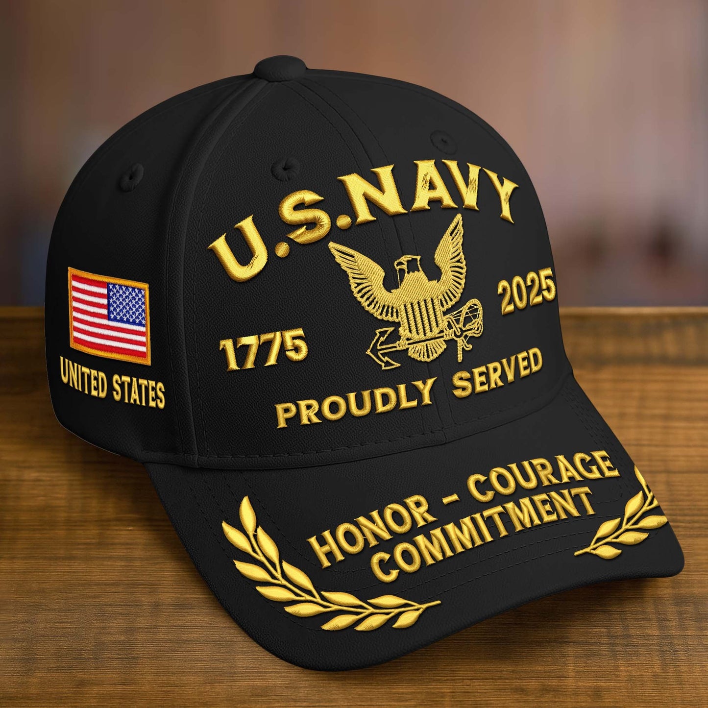 Premium Custom Name, Rank, Embroidered US Veterans Hats dab090704, 250th Anniversary, Gift For US Veterans, Gifts On Veterans Day.