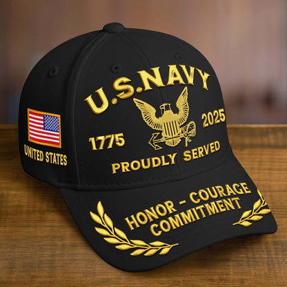 Premium Custom Name, Rank, Embroidered US Veterans Hats dab090704, 250th Anniversary, Gift For US Veterans, Gifts On Veterans Day.