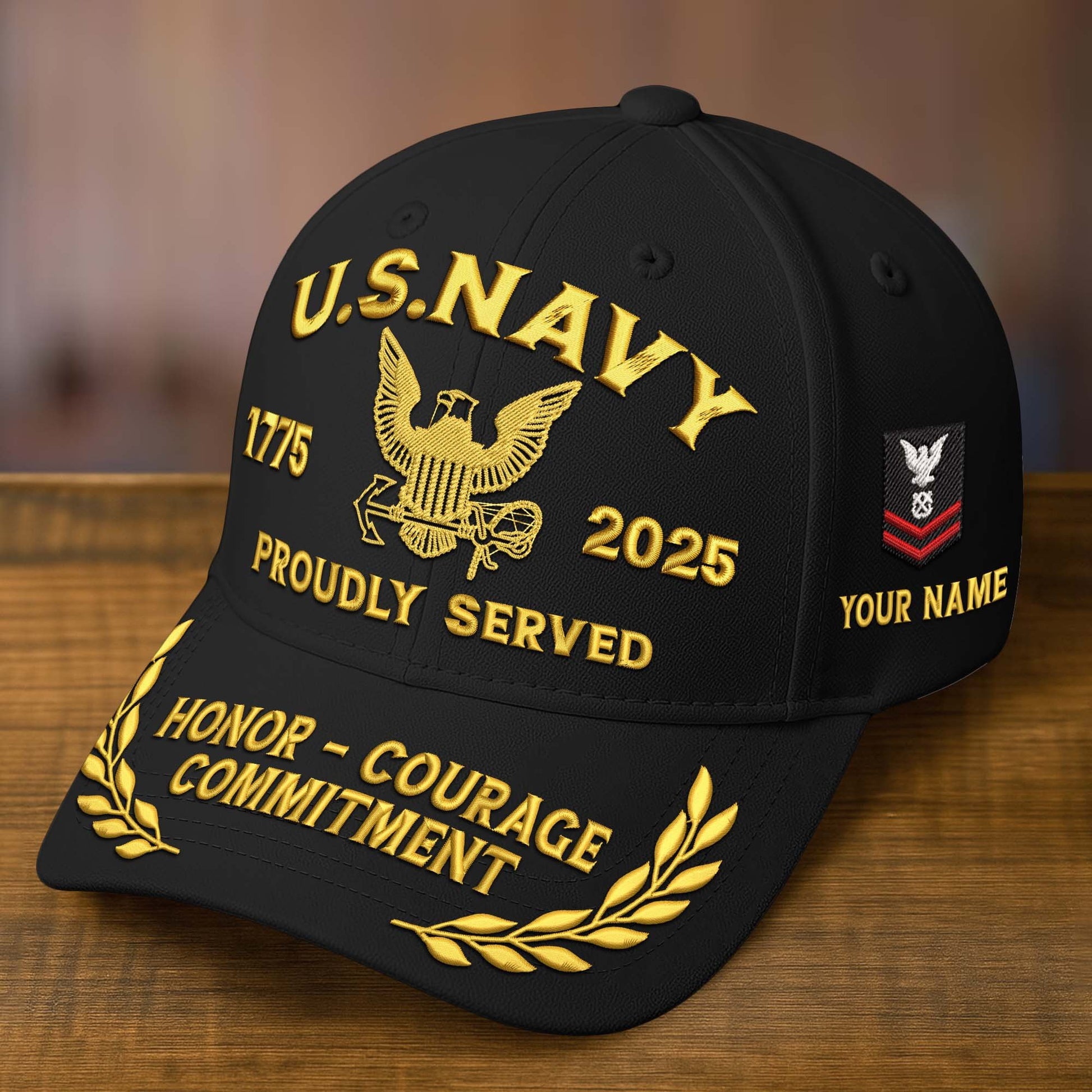 Premium Custom Name, Rank, Embroidered US Veterans Hats dab090704, 250th Anniversary, Gift For US Veterans, Gifts On Veterans Day.
