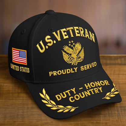 Premium Custom Name, Rank, Embroidered US Veterans Hats dab090704, 250th Anniversary, Gift For US Veterans, Gifts On Veterans Day.