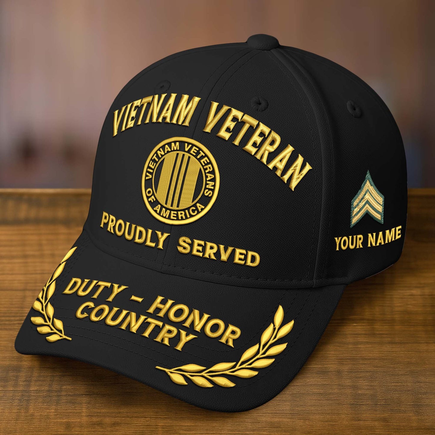 Premium Custom Name, Rank, Embroidered US Veterans Hats dab090704, 250th Anniversary, Gift For US Veterans, Gifts On Veterans Day.