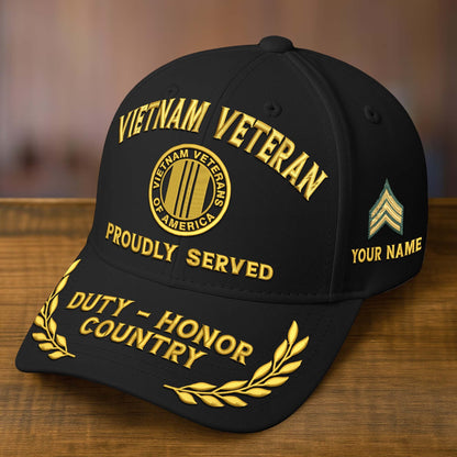 Premium Custom Name, Rank, Embroidered US Veterans Hats dab090704, 250th Anniversary, Gift For US Veterans, Gifts On Veterans Day.