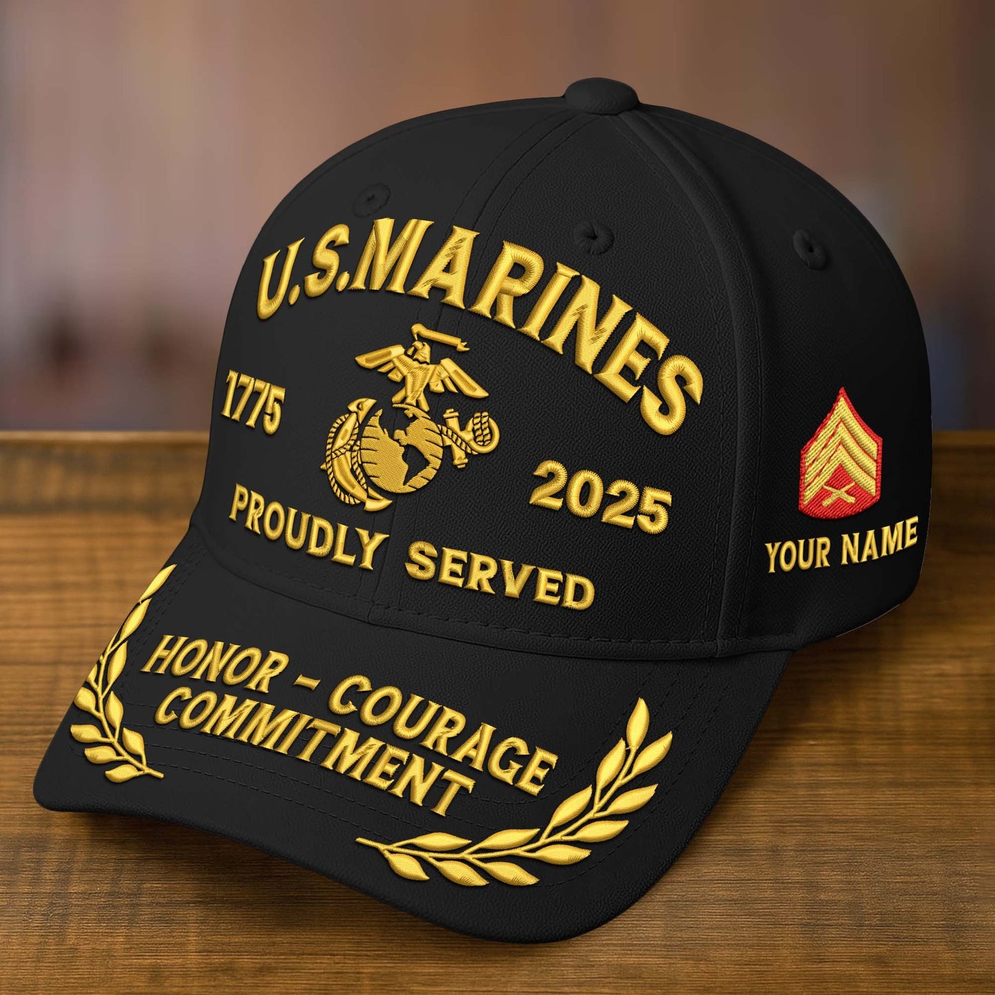 Premium Custom Name, Rank, Embroidered US Veterans Hats dab090704, 250th Anniversary, Gift For US Veterans, Gifts On Veterans Day.