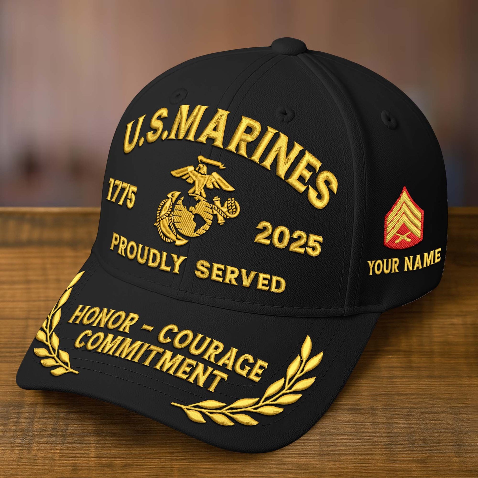 Premium Custom Name, Rank, Embroidered US Veterans Hats dab090704, 250th Anniversary, Gift For US Veterans, Gifts On Veterans Day.