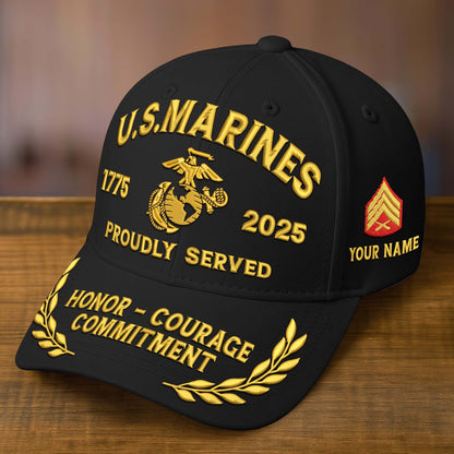 Premium Custom Name, Rank, Embroidered US Veterans Hats dab090704, 250th Anniversary, Gift For US Veterans, Gifts On Veterans Day.