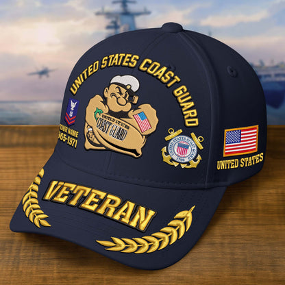 Premium Embroidered US Veterans Hats dab090703, Custom Name, Rank & Years Of Sevice, Gift for US Veterans, Gift on Veterans Day