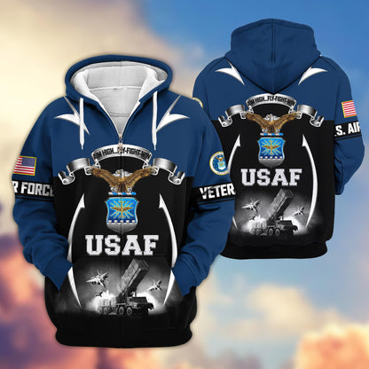 Premium US Veterans Zip Hoodie HD150821, Gifts For US Veterans, Gifts On Father's Day, Veterans Day., easychoo.com