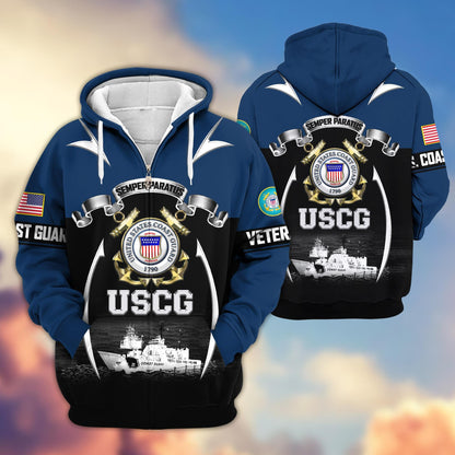 Premium US Veterans Zip Hoodie HD150821, Gifts For US Veterans, Gifts On Father's Day, Veterans Day., easychoo.com