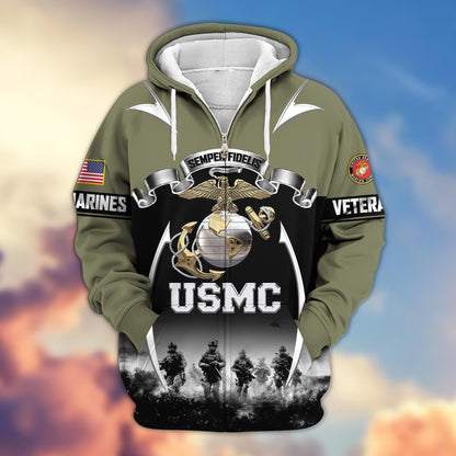 Premium US Veterans Zip Hoodie HD150821, Gifts For US Veterans, Gifts On Father's Day, Veterans Day., easychoo.com