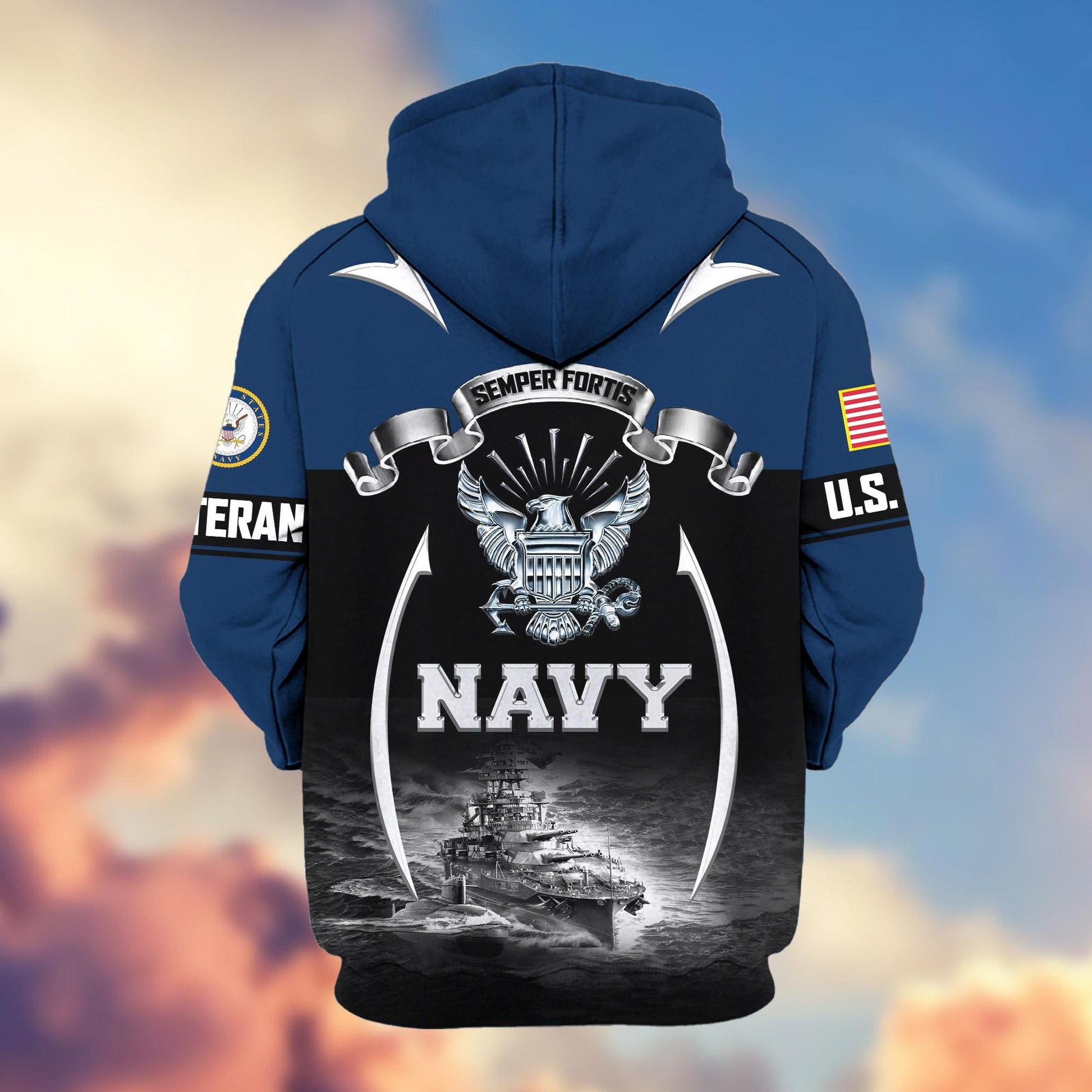 Premium US Veterans Zip Hoodie HD150821, Gifts For US Veterans, Gifts On Father's Day, Veterans Day., easychoo.com