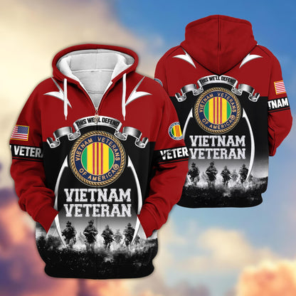 Premium US Veterans Zip Hoodie HD150821, Gifts For US Veterans, Gifts On Father's Day, Veterans Day., easychoo.com