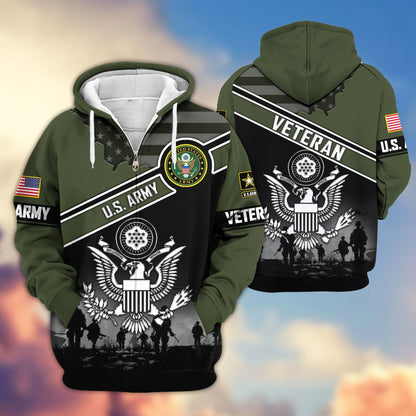 Premium US Veterans Zip Hoodie HD040921, Gifts For US Veterans, Gifts On Father's Day, Veterans Day., easychoo.com