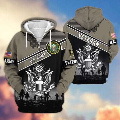 Premium US Veterans Zip Hoodie HD040921, Gifts For US Veterans, Gifts On Father's Day, Veterans Day., easychoo.com