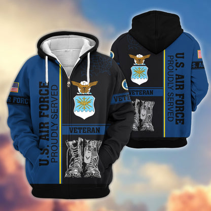 Premium US Veterans Zip Hoodie HF100911, Gifts For US Veterans, Gifts On Father's Day, Veterans Day., easychoo.com