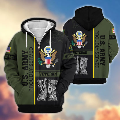 Premium US Veterans Zip Hoodie HF100911, Gifts For US Veterans, Gifts On Father's Day, Veterans Day., easychoo.com