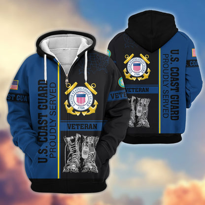 Premium US Veterans Zip Hoodie HF100911, Gifts For US Veterans, Gifts On Father's Day, Veterans Day., easychoo.com