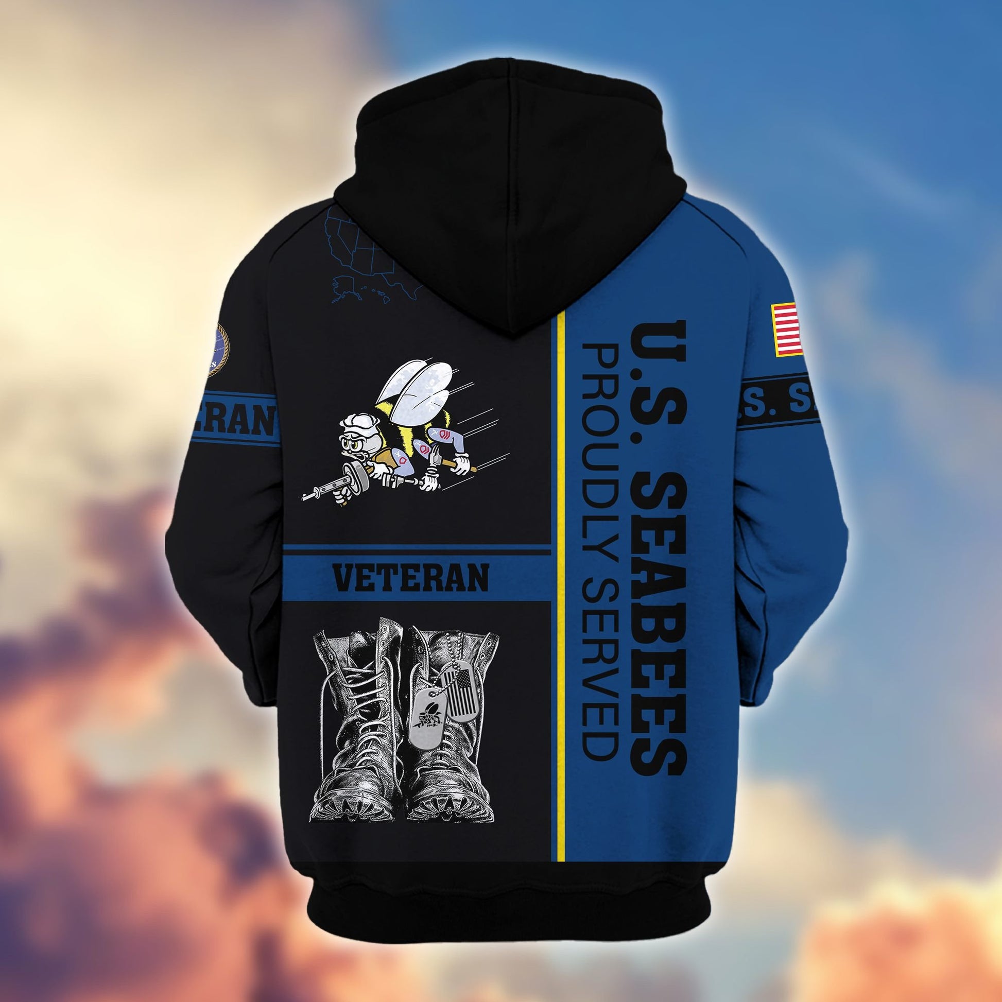 Premium US Veterans Zip Hoodie HF100911, Gifts For US Veterans, Gifts On Father's Day, Veterans Day., easychoo.com