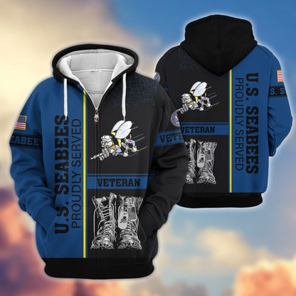 Premium US Veterans Zip Hoodie HF100911, Gifts For US Veterans, Gifts On Father's Day, Veterans Day., easychoo.com