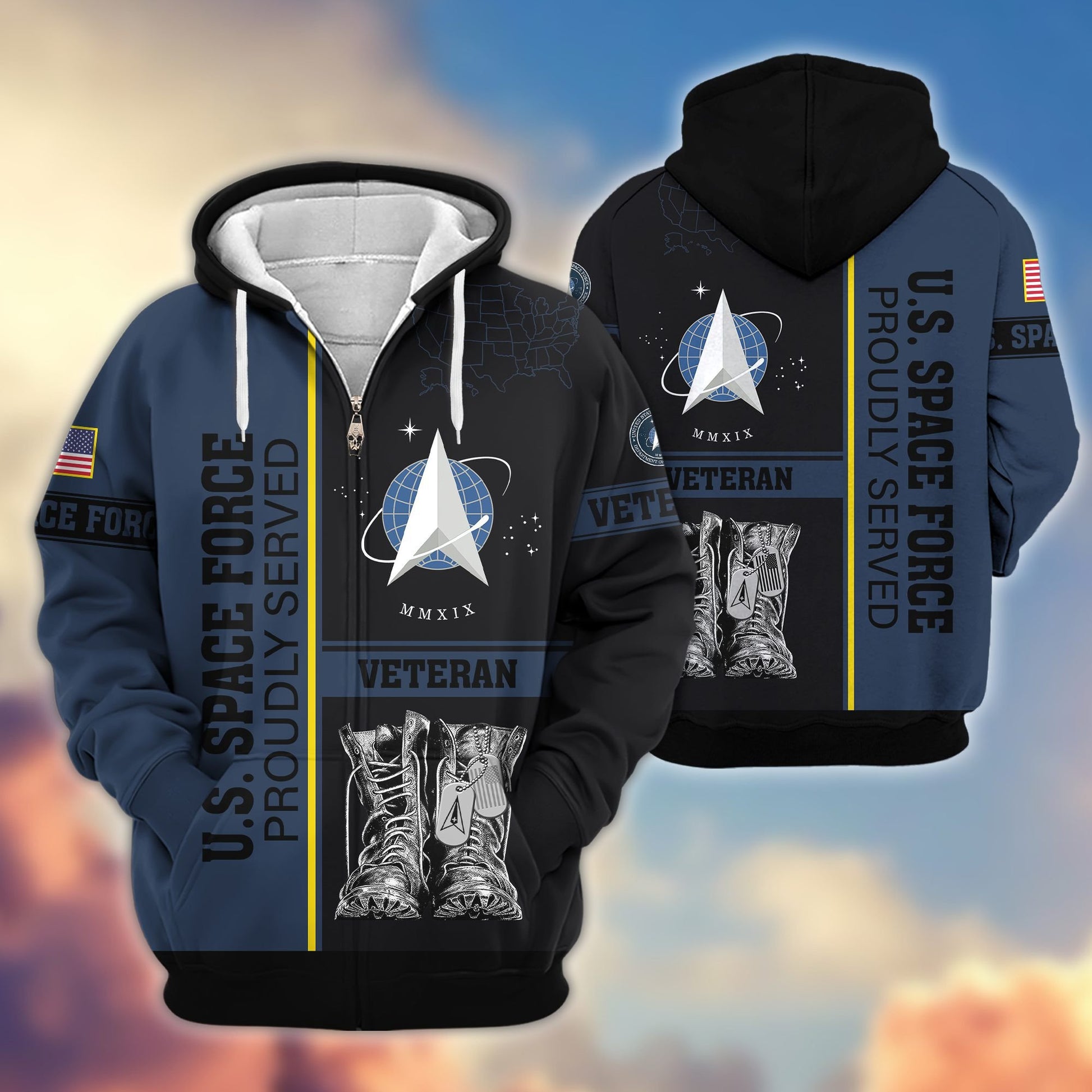 Premium US Veterans Zip Hoodie HF100911, Gifts For US Veterans, Gifts On Father's Day, Veterans Day., easychoo.com