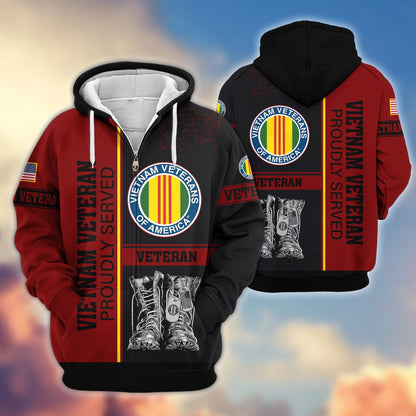 Premium US Veterans Zip Hoodie HF100911, Gifts For US Veterans, Gifts On Father's Day, Veterans Day., easychoo.com