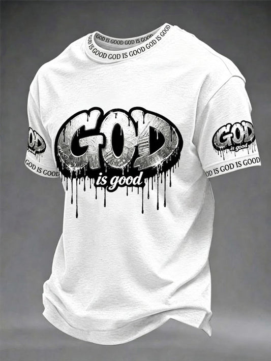 Men's Christian God Is Good Cross Short Sleeve T-shirt