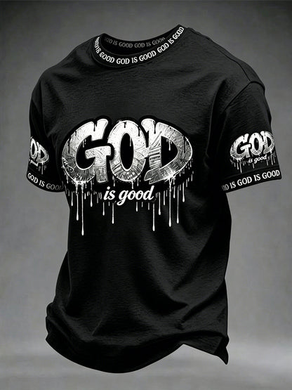 Men's Christian God Is Good Cross Short Sleeve T-shirt