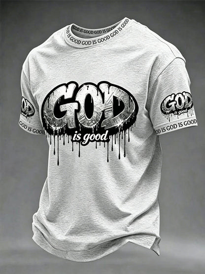 Men's Christian God Is Good Cross Short Sleeve T-shirt