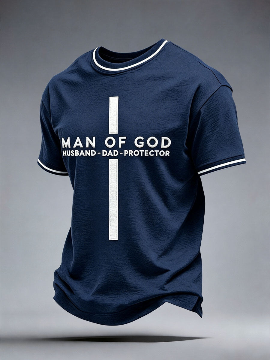 Men's Man Of God Husband Dad Protector T-Shirt