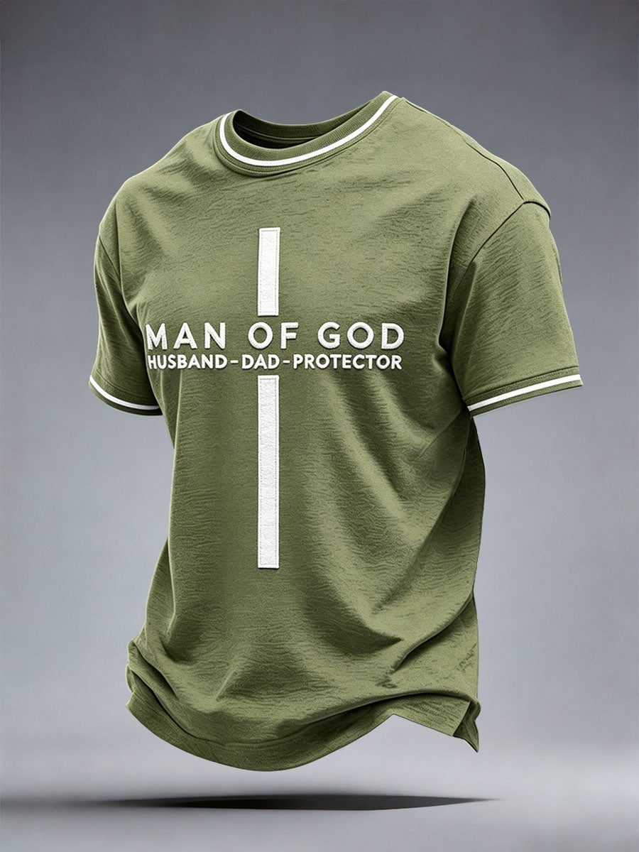 Men's Man Of God Husband Dad Protector T-Shirt