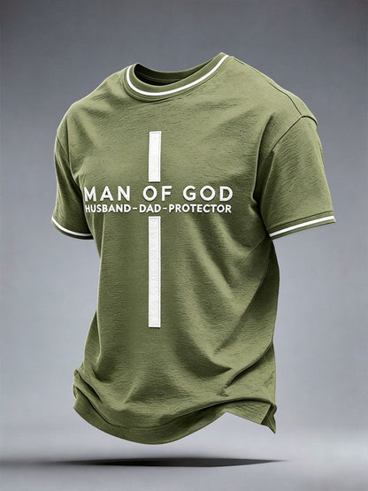 Men's Man Of God Husband Dad Protector T-Shirt