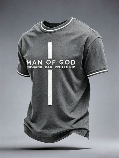 Men's Man Of God Husband Dad Protector T-Shirt