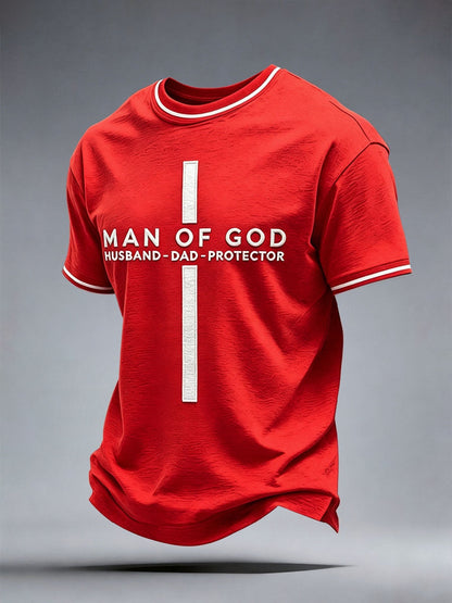 Men's Man Of God Husband Dad Protector T-Shirt