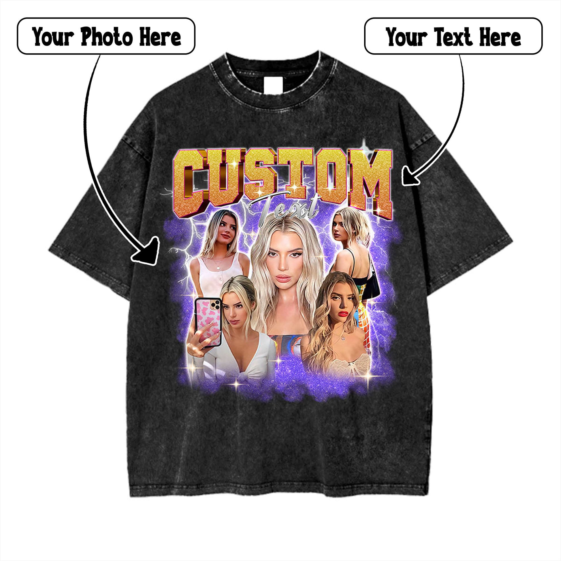 Custom Bootleg Unisex Mineral Wash T-shirt, easychoo.com